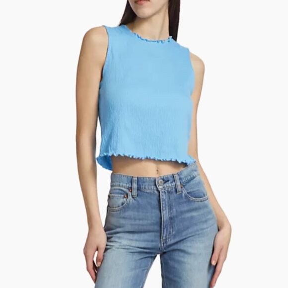 Re/done Crinkle Crewneck Crop Tank - Picture 3 of 8